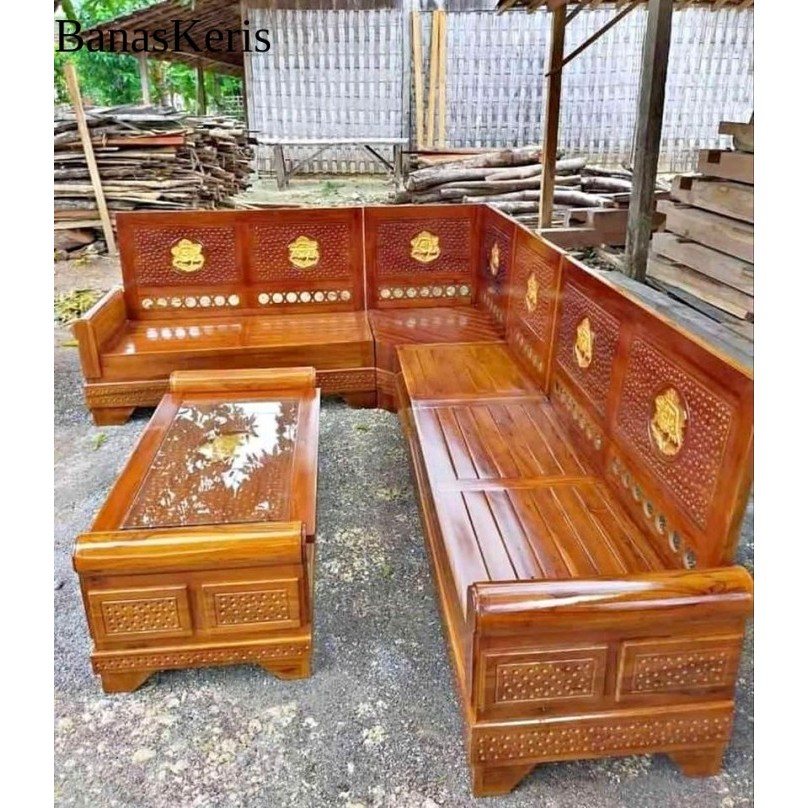 kursi tamu sudut 3.2.1 || kursi tamu sudut minimalis || kursi sudut jati jepara BnS