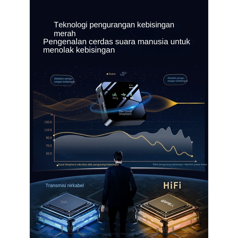 Mikrofon nirkabel klip-on mikrofon Douyin jangkar kartu suara siaran langsung peralatan rekaman khus