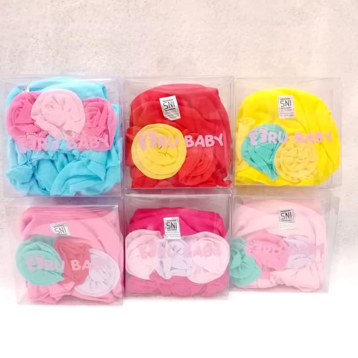 Jilbab - Kerudung Bayi - Eeru Baby - Bunga Mekar . - PINK
