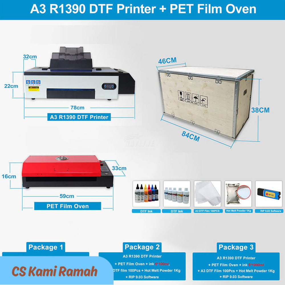TBT Desktop DTF Printer Direct to Film Printer L1800 A3 A4 DTF Printer for Fabric T Shirt Leather