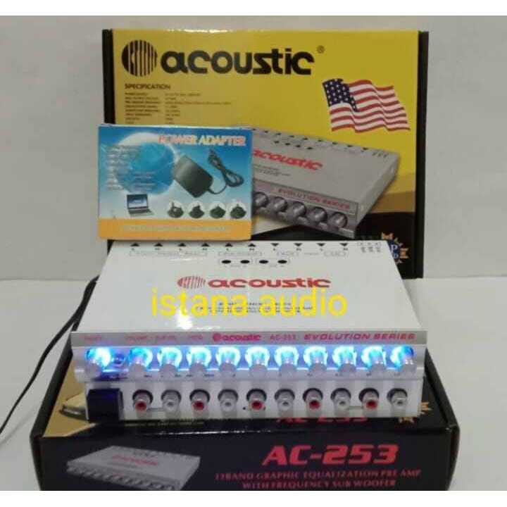 Parametrik Pre Amp ACOUSTIC AC -253 Acoustic 11 band + adaptor 12v -2A