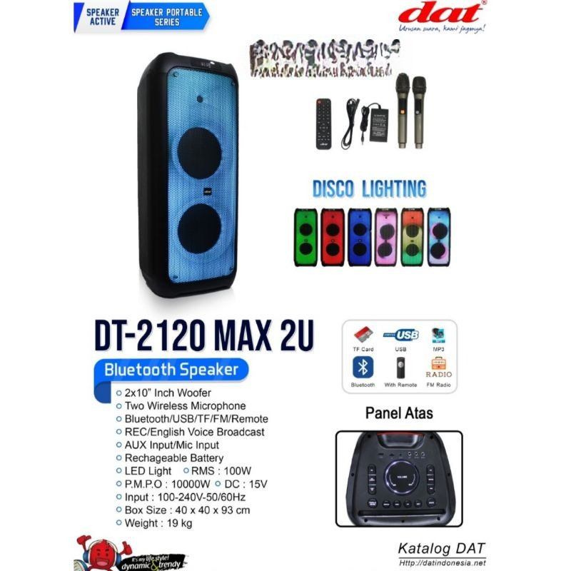 Speaker Portable DAT DT-2120 MAX2U Original - Sound System Berkualitas