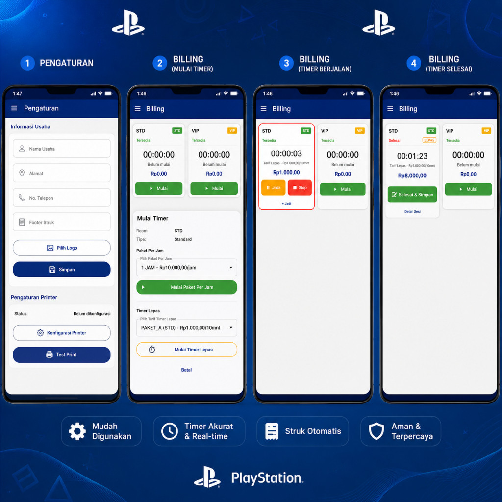 Aplikasi Billing Playstation Android