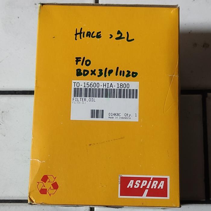Aspira Filter Oli TO-15600-HIA-1800 Hiace, Kijang 2L