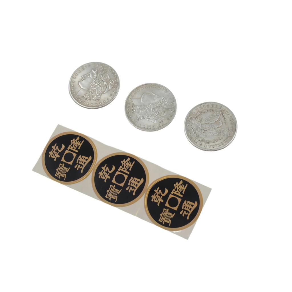 Double Face Super Triple Coin (Half Dollar or Morgan Dollar) by Johnny Wong Coin Magic Tricks Props 
