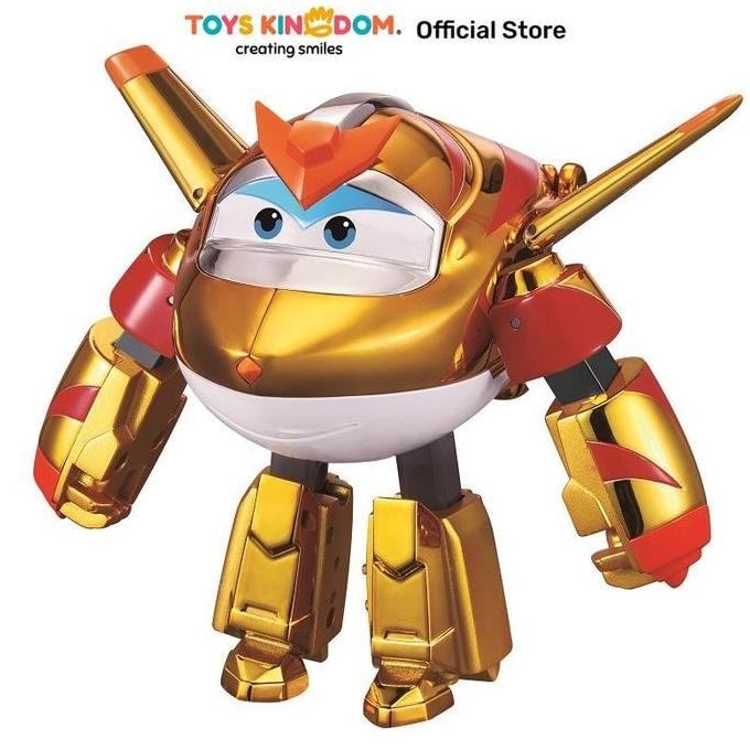 Toys Kingdom Alpha Group Robot Superwings Deluxe Transforming Golden Boy Robot Transform Action Figu