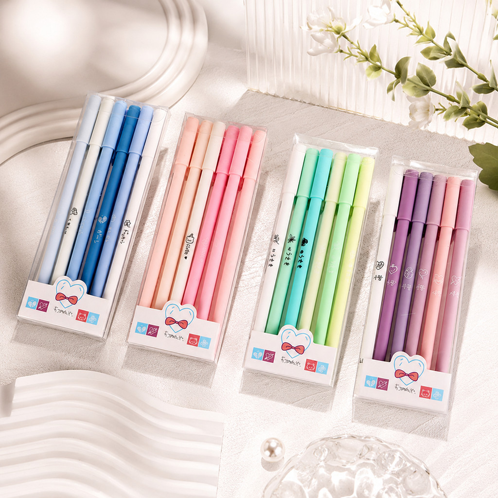 Pulpen Gel Morandi / Pulpen Gel Aesthetic / Pulpen Gel Warna Pastel / Pulpen Gel Set 6pcs / Pulpen G