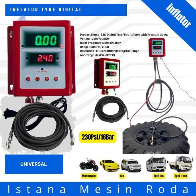 MITLESHOP Digital Tire Inflator isi BAN TRUK  BUS MOBIL MOTOR TEKANAN 15.9/16 BAR 230 PSI angin ban 