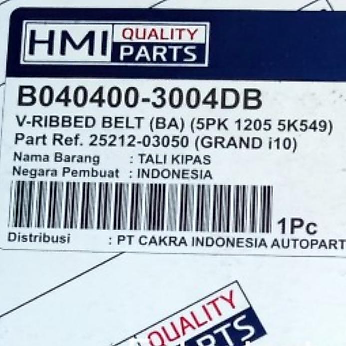 Van Belt Hyundai Grand I10 Asli Hmi 5Pk 1205
