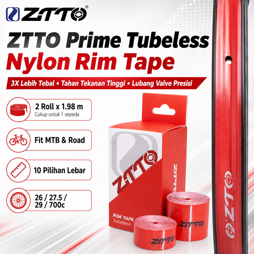 ZTTO Prime Rims Tape Tubeless Roda Road Bike Sepeda MTB Rim Tape Strips 700 29 27.5 700C