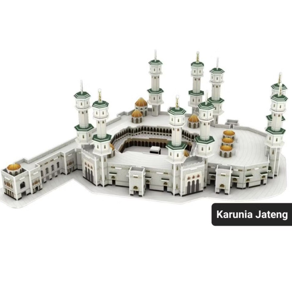 TINATAH 3D PUZZLE MASJIDIL HARAM KABAH MEKAH MINIATUR BUILDING ARCHITECTURE TOYS MAINAN EDUKATIF ANA