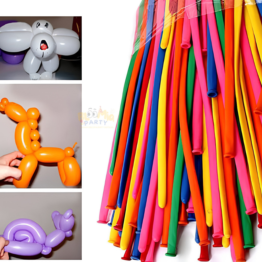 Balon Latex Pentil 100 Pcs | Baloon Twist Cacing 1pack | Bouquet Balon Bentuk