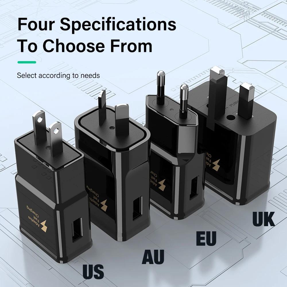 USB Power Adapter For Samsung S6 S7 S8 S9 S10 Note 8 9 10 Plus S A10 A12 A13 A30 A50 US EU UK AU Fas