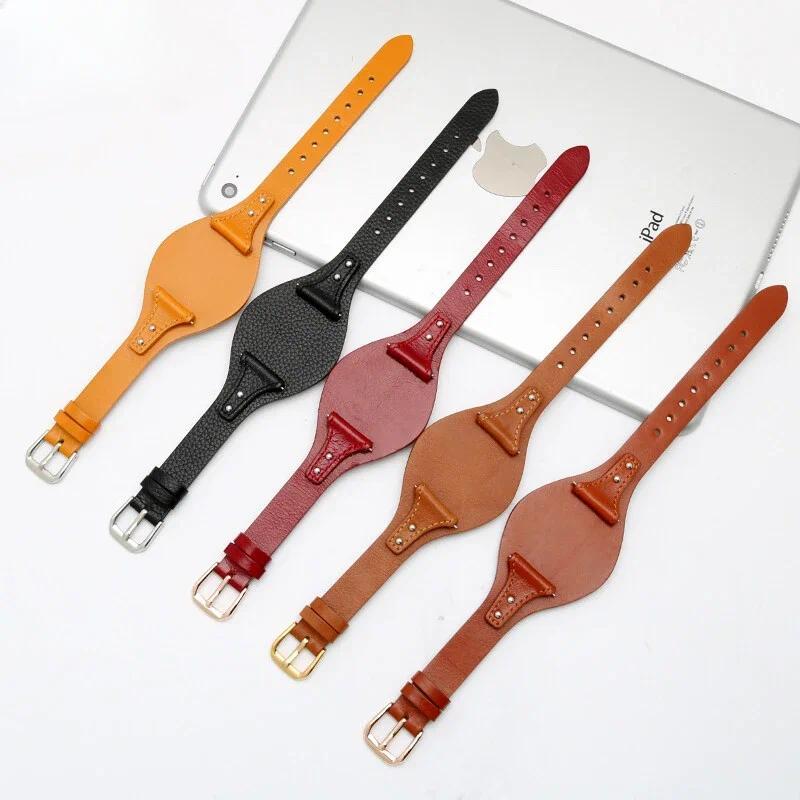 For Fossil Watch Strap Integrated Genuine Leather Cowhide Women's Watchband Fosionl Es4045 Es4114 18