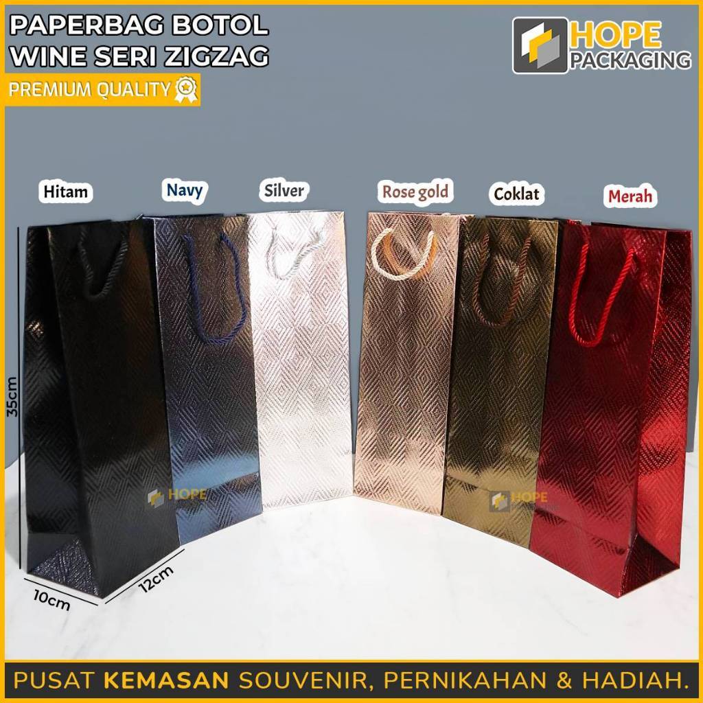HOPE BOX | Paper Bag Botol Polos / Paper Bag Tumbler  / Tas Kertas Warna Warni / Paper Polos / Paper