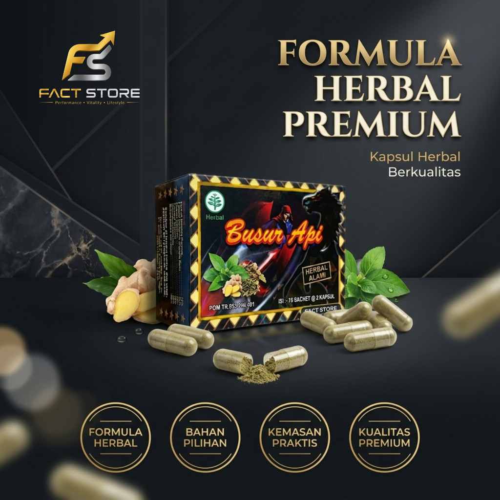 BUSUR API Premium Herbal Formula – Isi 10 Sachet (20 Kapsul)
