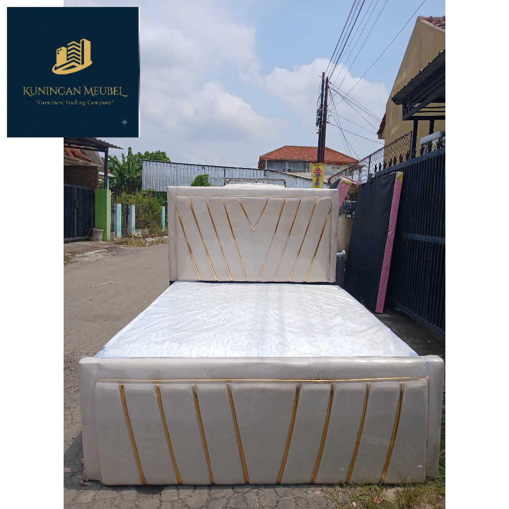 Dipan Divan Ranjang Laci + Sandaran Kasur Tempat Tidur SpringBed Busa Modern Minimalis Mewah LIST GO