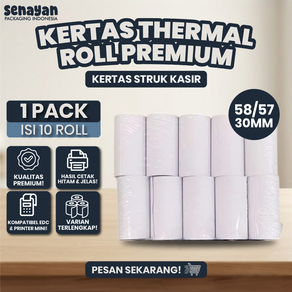 Thermal Paper 58x30mm Bulk Kertas Struk 58x30 10roll SUPPROT POS-58b/POS58A/MP-58A1/MP-58N/MP-58M/MP