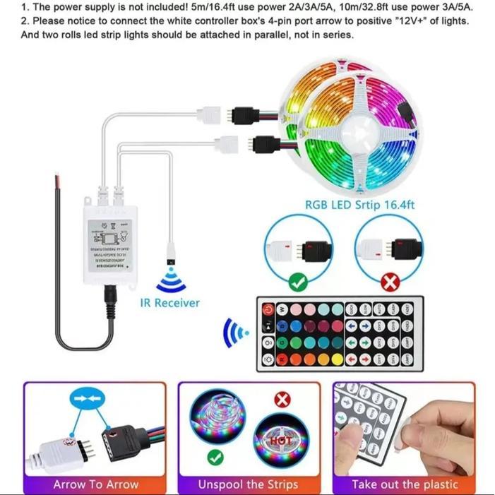 TergacorLampu Led Strip Rgb 10M 5050 Waterproof Kotak Kuning - 5050 waterproof 10mTerbaik