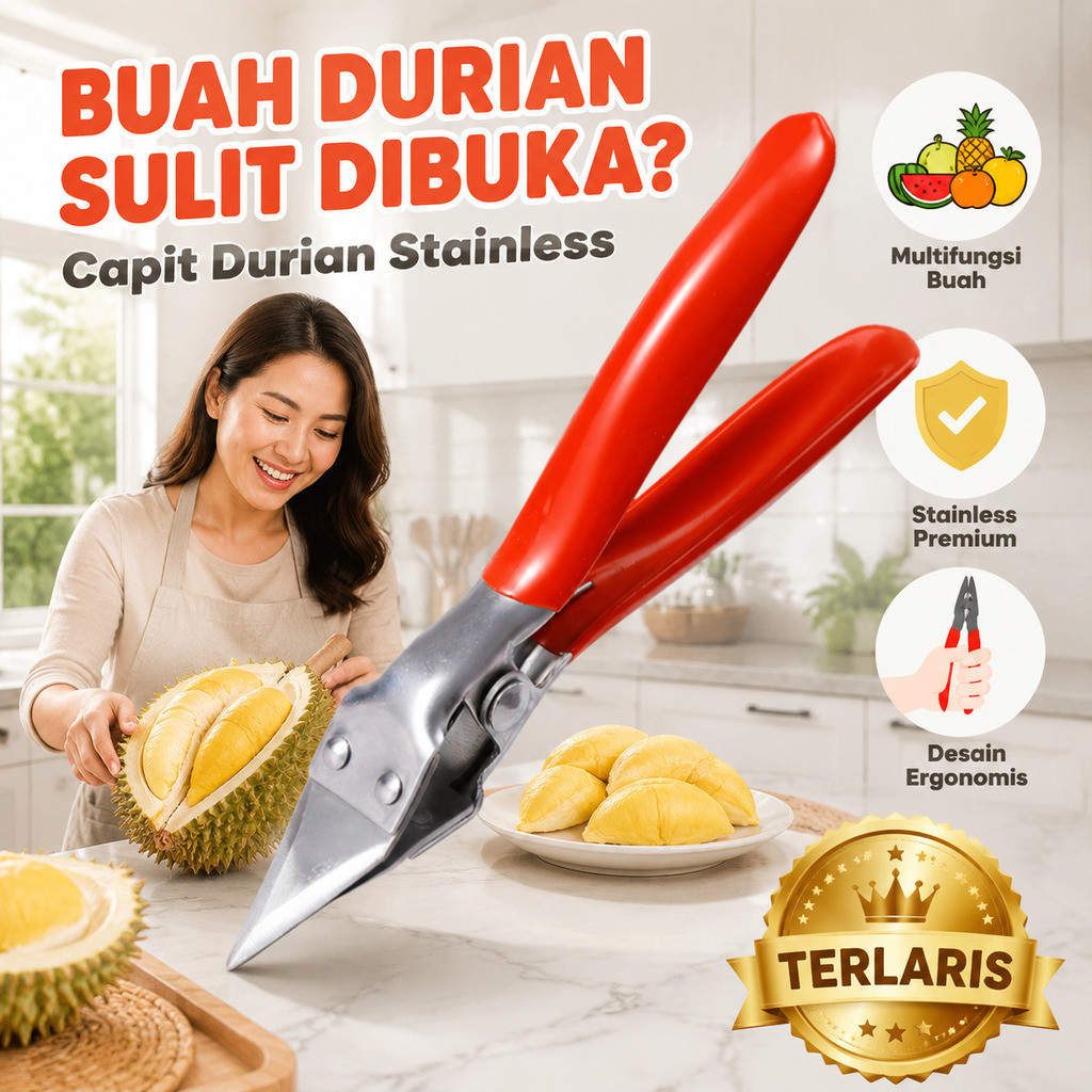 Kirim dalam 24 jam/Pembuka Durian Stainless Steel/Penjepit Durian/Alat Pembuka Durian/Pengupas Duria