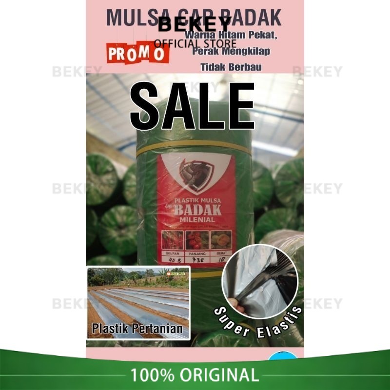 Plastik Mulsa Plastik Pertanian Hitam Perak 1 Roll = 5kg