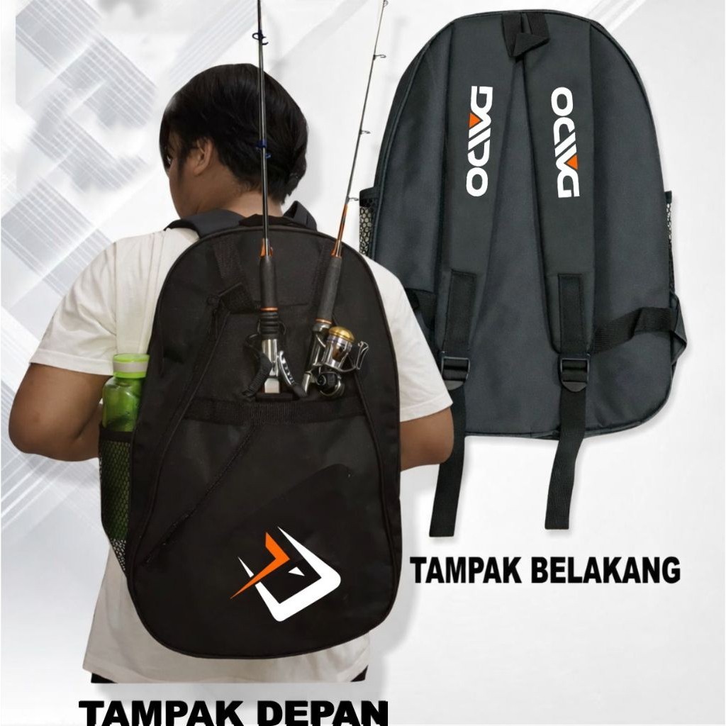 Tas Mancing Tas Ransel Mancing Premium Hitam Tas Joran Pancing Hitam Ransel Tas serbaguna JBI SPORTW