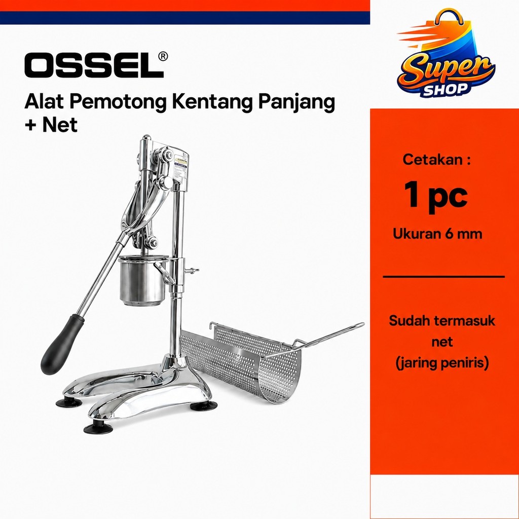 OSSEL Long Potato Alat Cetak Kentang Potong Kentang Pemotong Kentang Panjang OSSEL
