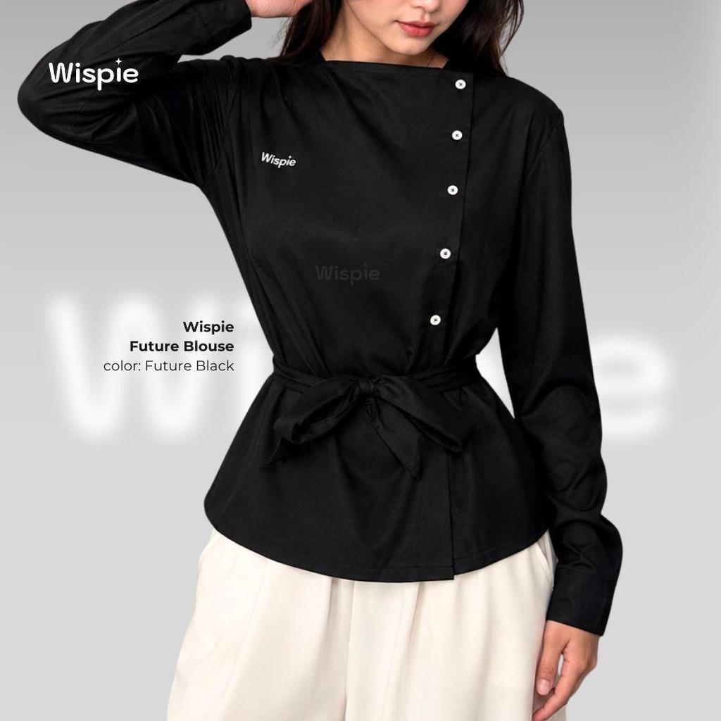Wispie Future Blouse | Kemeja Wanita Tali Hitam