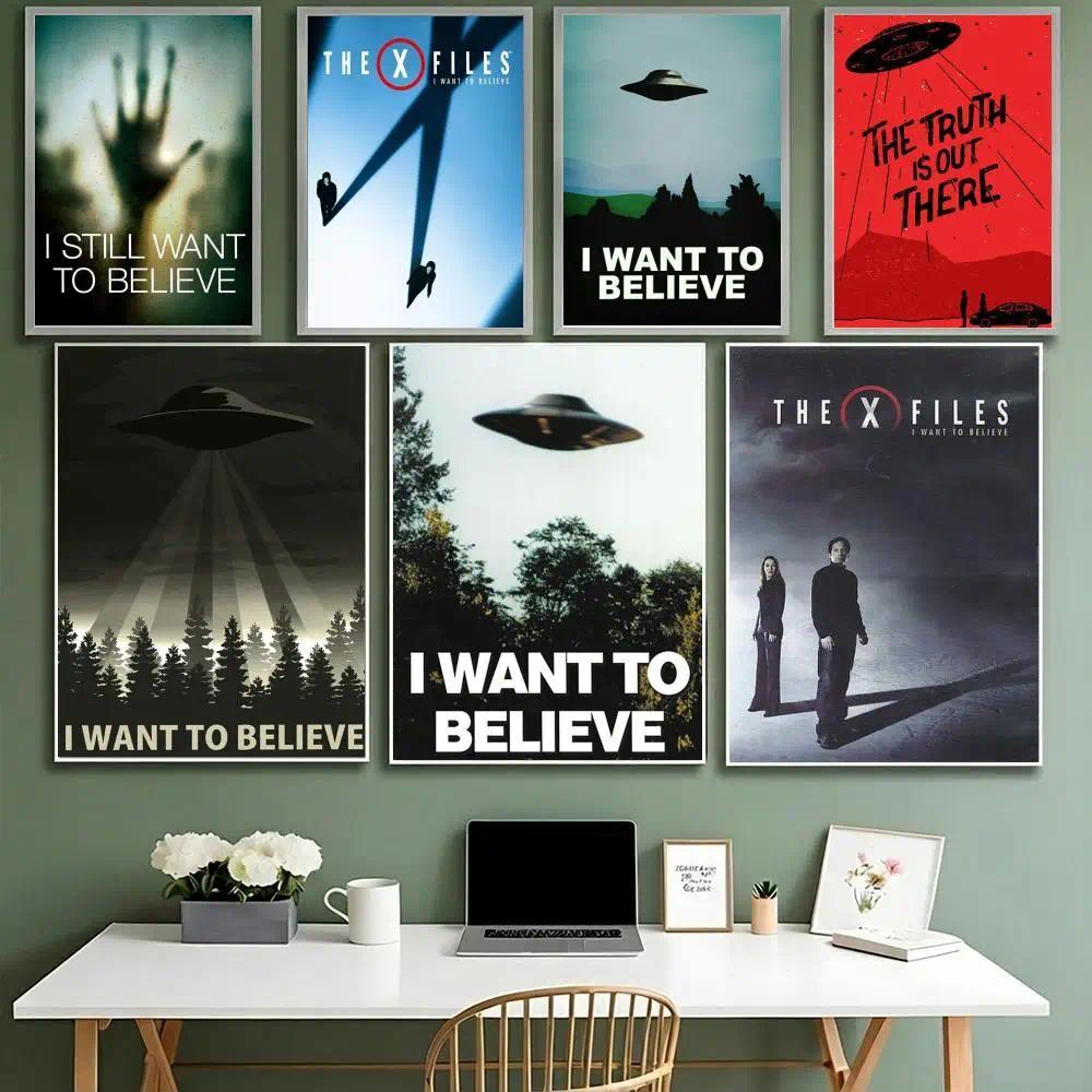 The X-Files I Want to Believe Poster HD Waterproof High-Toughness Self-Adhesive Wall Decor Universal