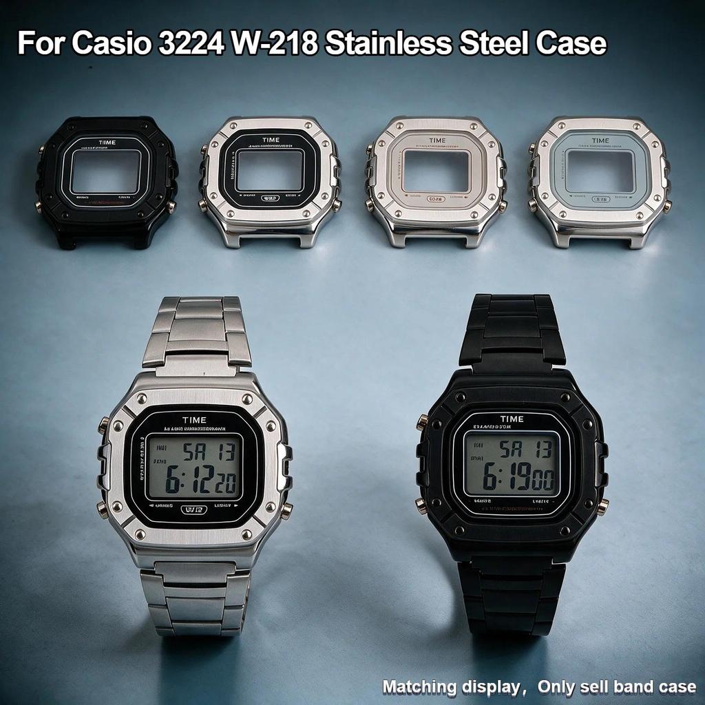 Upgrade W-218H bezel Stainless Steel Case Mod Kit For Casio watch 3224 W-218hd Modifie Metal Case St