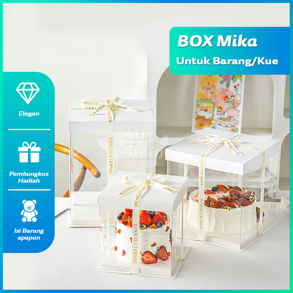 Box Kue Tart mika / Box kue mika Kotak kado transparan / Box mika transparan / Box Kue Mika