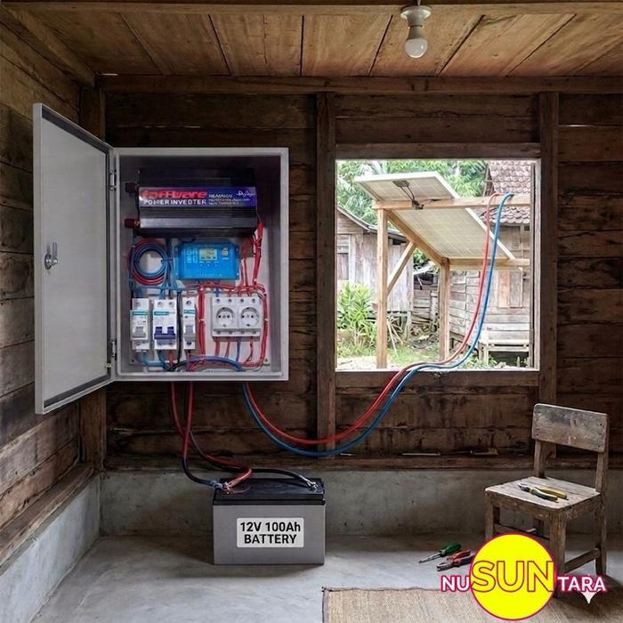 Paket Hemat PLTS Offgrid output 1000 watt All in | Panel Surya | Solar Panel | Listrik Mandiri anti 