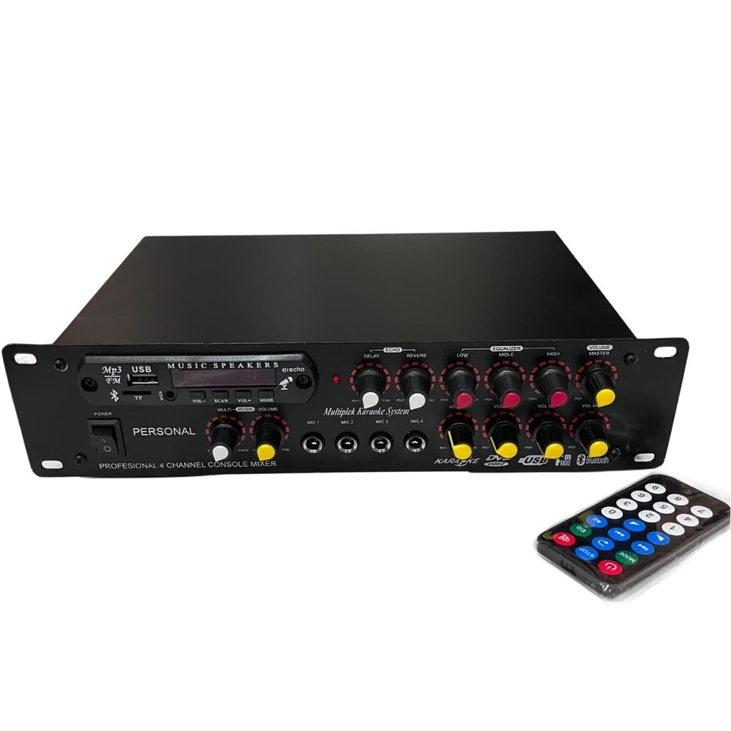 Mixer 4 Channel Digital Echo Tone Control Mp3 Bluetooth