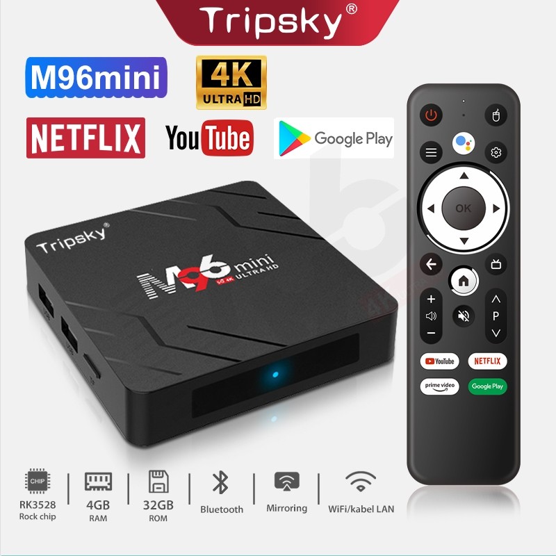 Tripsky M96mini Android tv box 4K HD Smart Tv Box Android 14 os Ram4G Rom32G Stb Tv Box Android