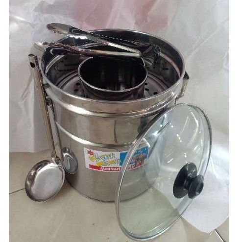 Dandang bakso mini tutup kaca 22 & 24cm