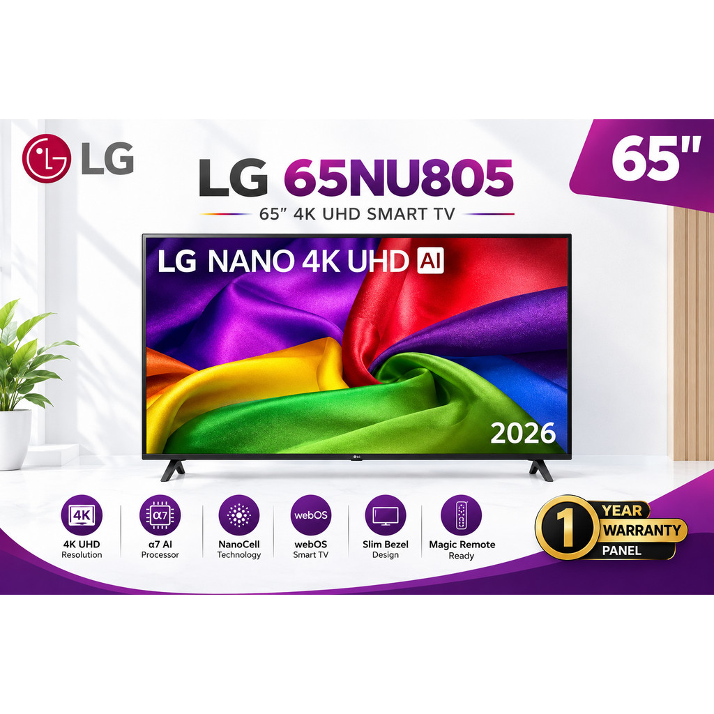LED TV LG SMART 65" - 65NU805BPSB Nano 4K UHD Smart AI TV 65NU805 65 inch