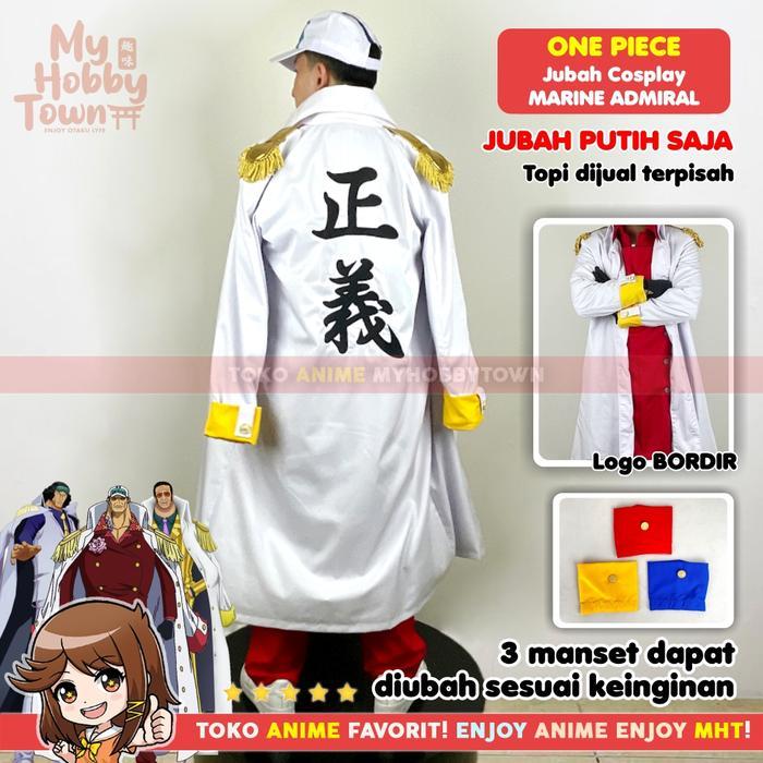 (READY STOK) Jubah Cosplay Anime One Piece Marine Admiral Akainu Aokiji Kizaru - M (TERLARIS)