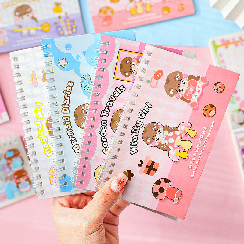Stiker Roll Hologram Glitter Roll Stiker Solatip gambar lucu Set Gambar kartun boneka lucu