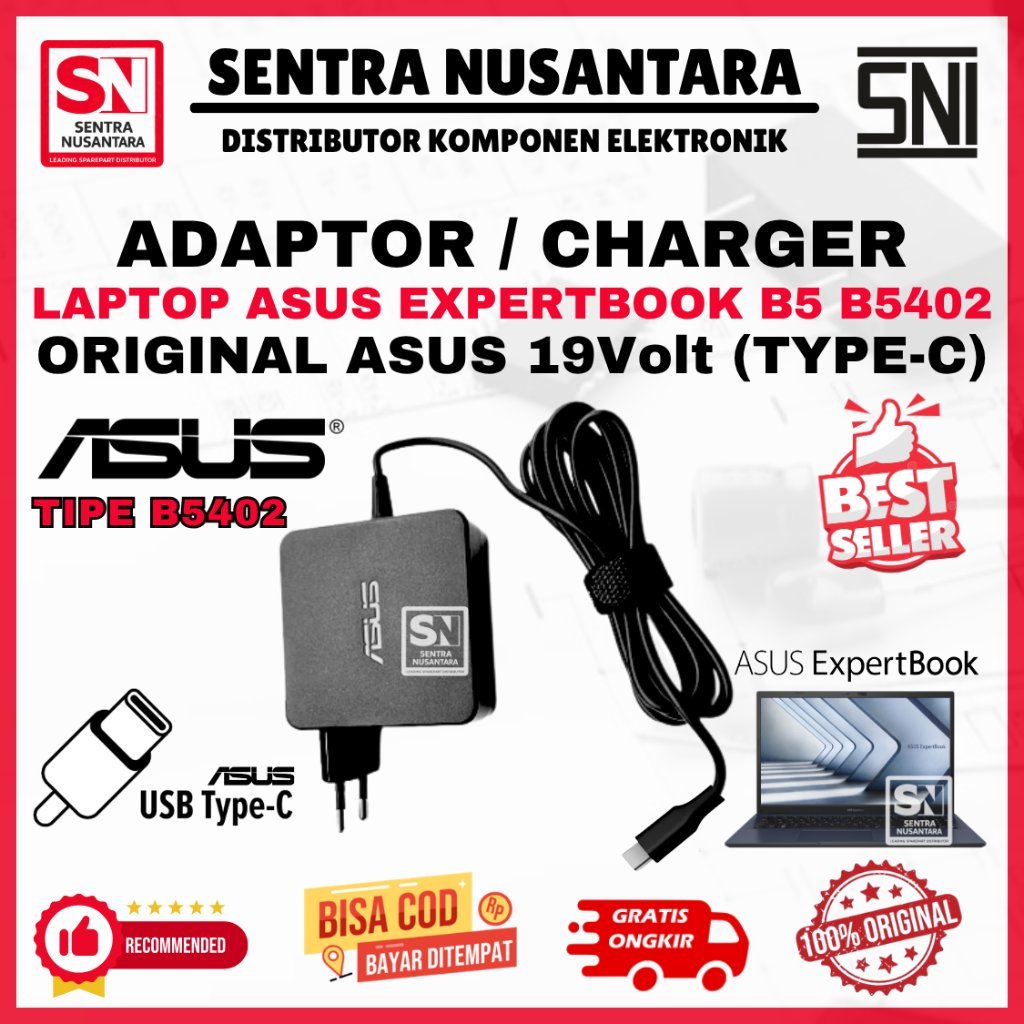 Adaptor Charger Laptop ASUS EXPERTBOOK B5 B5402 Series | Adaptor Laptop ASUS EXPERTBOOK B5 B5402 Ser