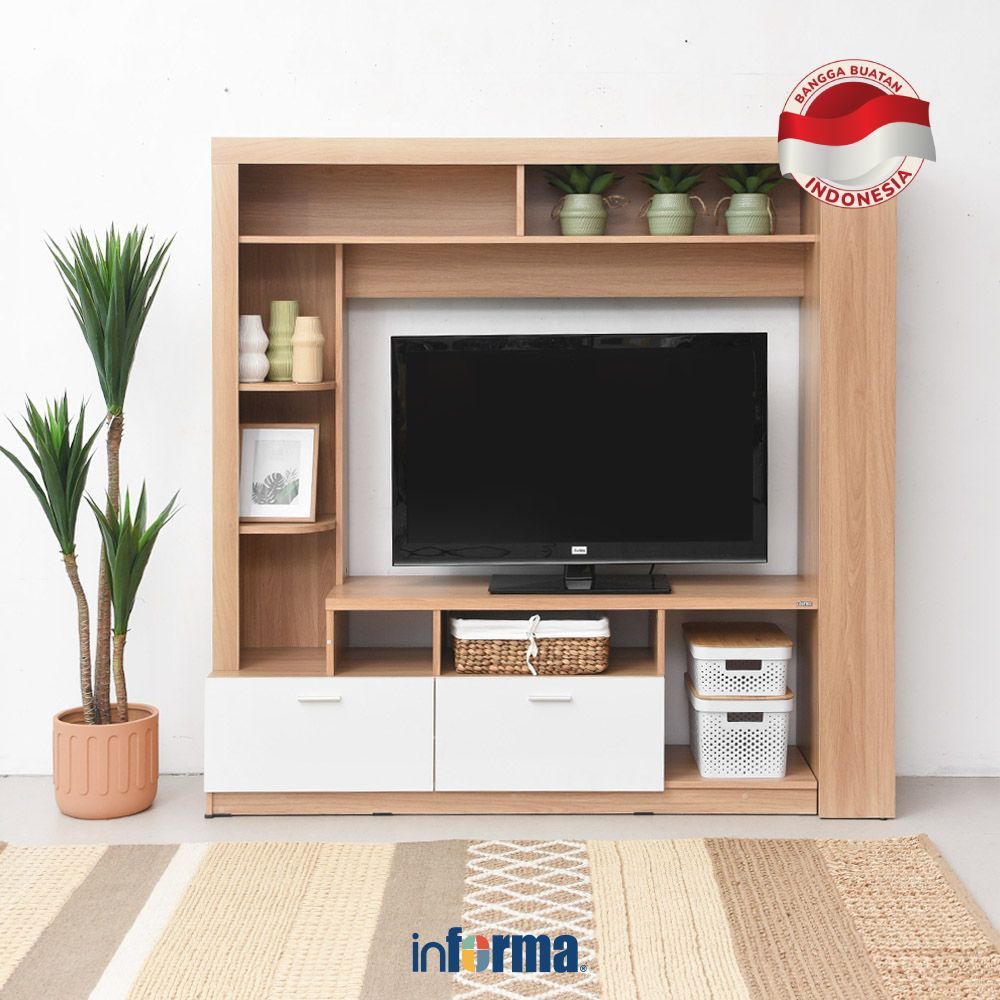 Informa Colmar Lemari TV Entertainment Center - Putih Oak Cabinet TV Stand Meja TV Rak TV