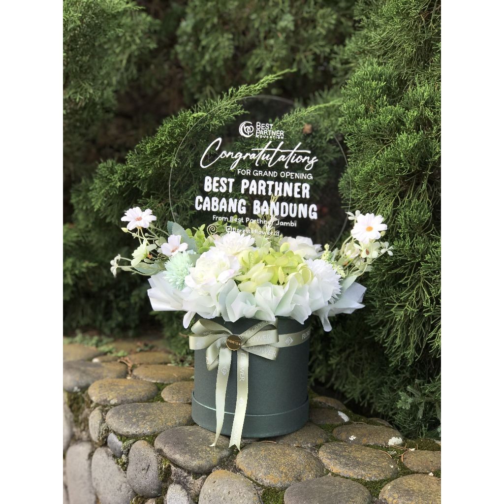 [Ready Bandung] Buket Bunga Papan Akrilik Ucapan Selamat Wisuda Congratulation Grand Opening Acrylic