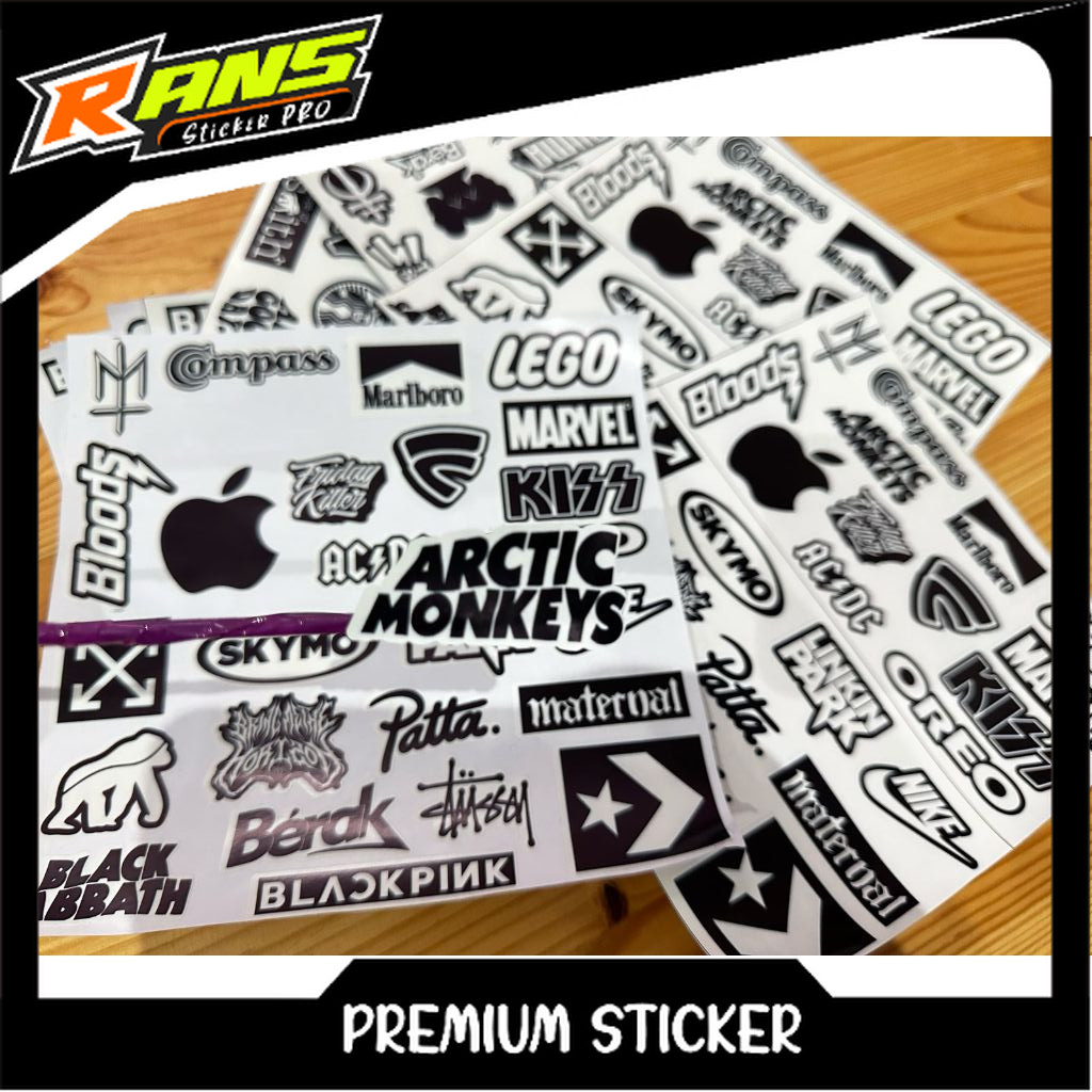 

STIKER PAKET HEMAT 25PCS-STIKER 25PCS BLACK AND WHITE TERMURAH CUTTING TINGGAL TEMPEL