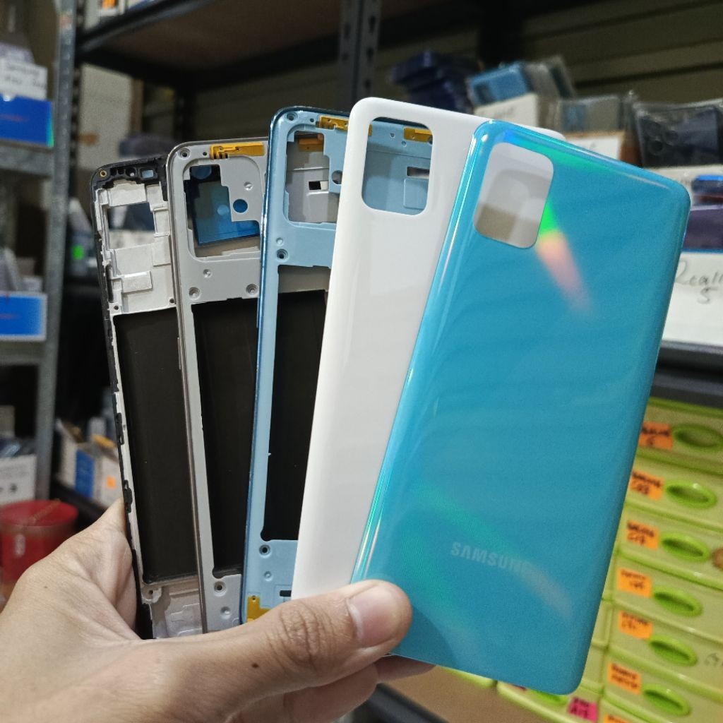 KESING HOUSING CASING SAMSUNG A51 FRAME + BEZEL + BACKDOOR ORIGINAL