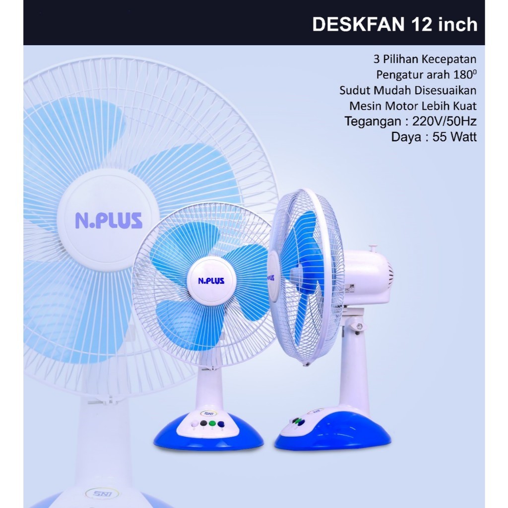 noknaa553 | Kipas Angin Meja 12" National Plus / Desk Fan 12inch Nplus