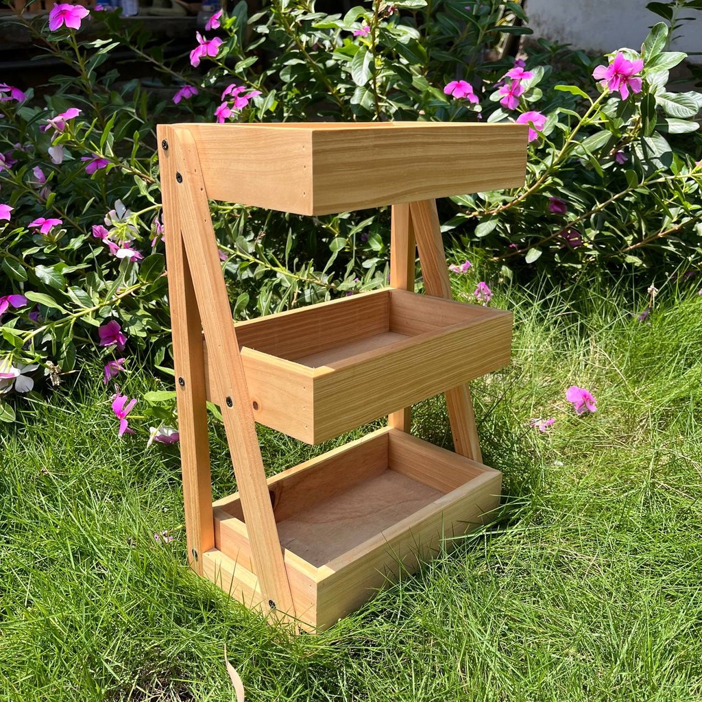 Rak Bawang Susun KAYU JATI Gratis Stiker Tempat Telur Bumbu Dapur Unik Aesthetic Kualitas Premium