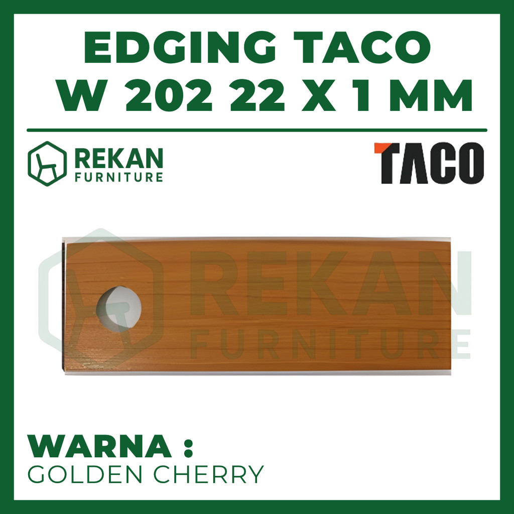 (5 Meter) Edging TACO W 202 22 x 1 mm Golden Cherry – List PVC Motif Kayu Coklat