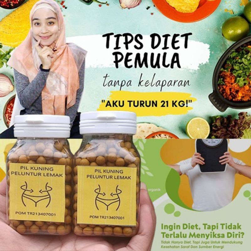 [ready stok]PIL KUNING OBT DIET HERBAL PELANSING ALAMI SUSUT PERUT PEMBAKAR LEMAK TOKO KEDAI.JAMU