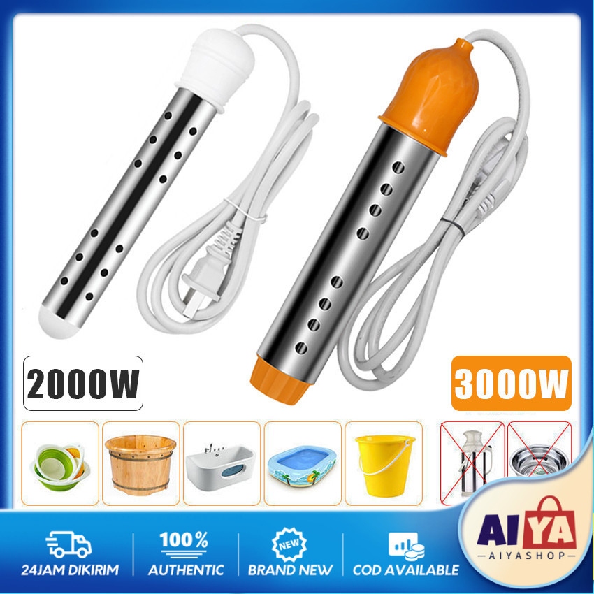 karrinustore - Elemen Pemanas Air Water Heater Celup Listrik Portable Watt Tinggi Otomatis 600/2000/