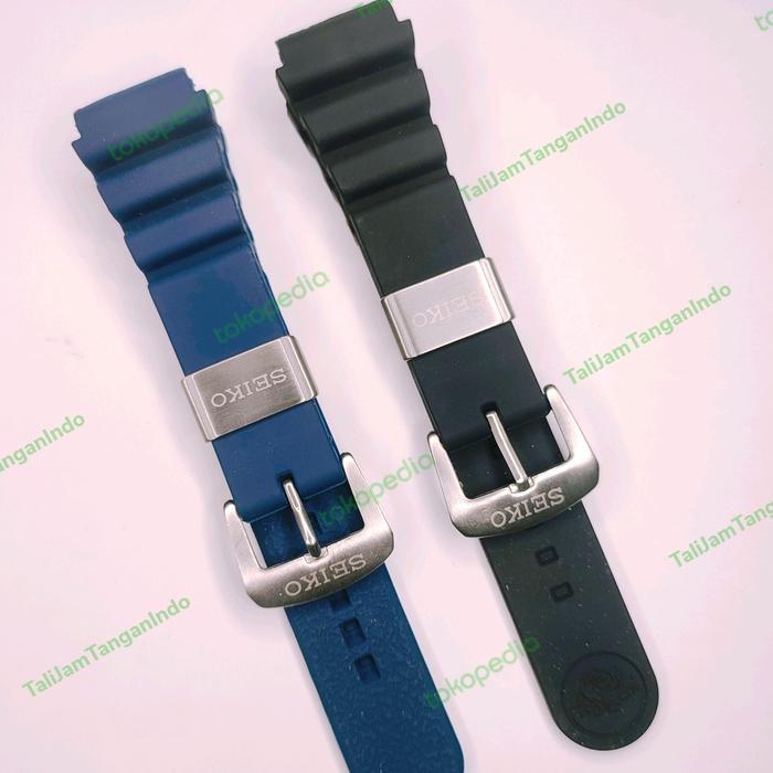 [PROMO] Tali strap jam tangan Seiko 22mm 22 karet rubber sport watch - Biru
