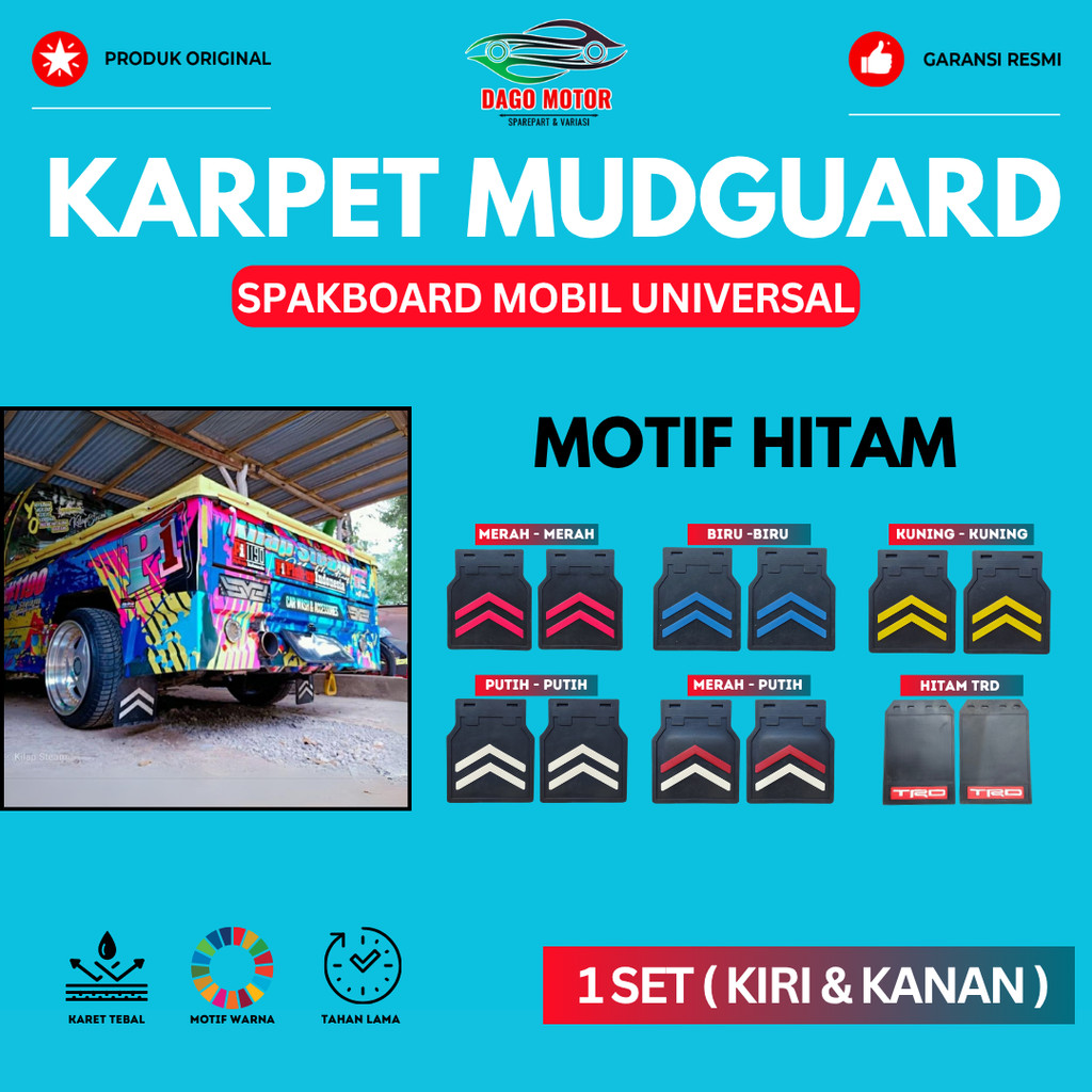 Mudguard Mobil pick up Motif Hitam / Karpet Lumpur Mobil Pickup / Ceceret / Ceret / Karpet Roda / SS